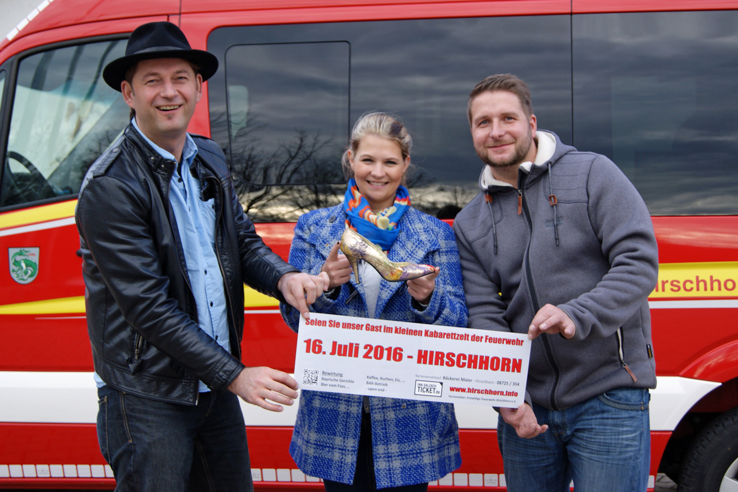 Die drei Akteure von Oschnputtl - Tom Bauer, Eva Petzenhauser und Sebastian Hagengruber - freuen sich schon auf ihren Auftritt bei der Feuerwehr Hirschhorn am 16. Juli 2016