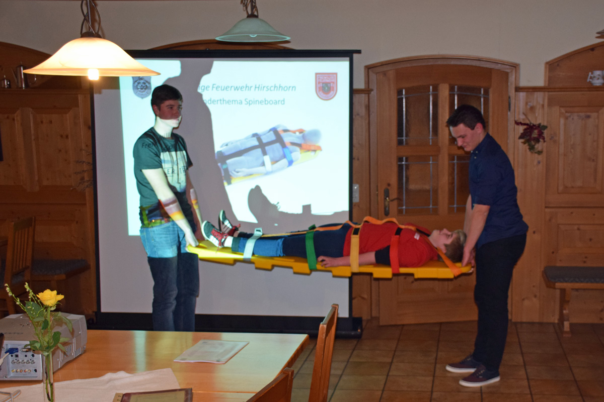 Vorführung des Spineboard